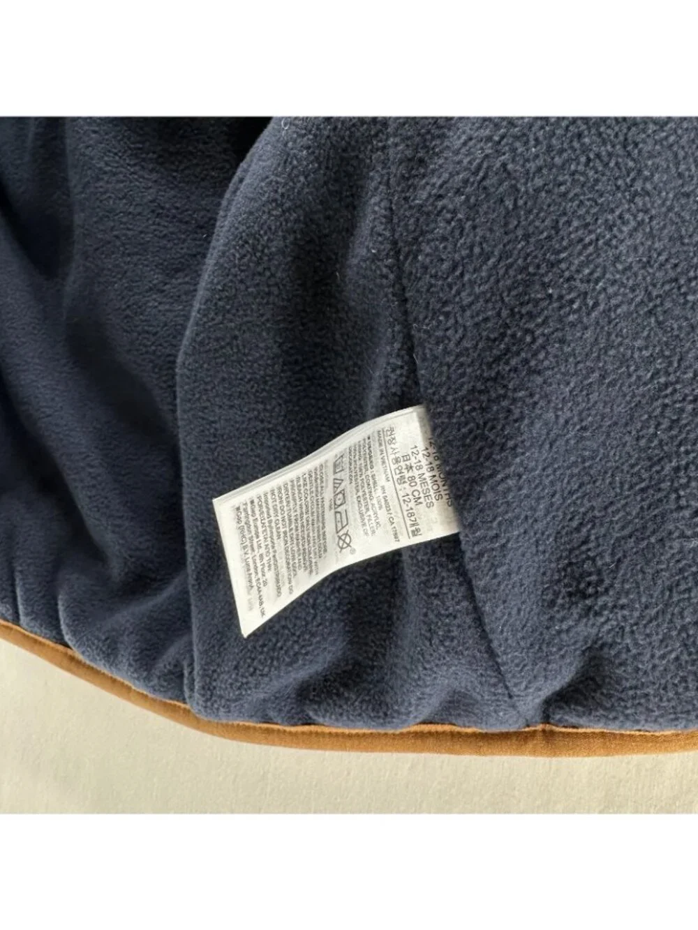BabyGap ColdControl Colorblock Puffer Jacket Boys 12-18M Hood Fleece Brown Navy